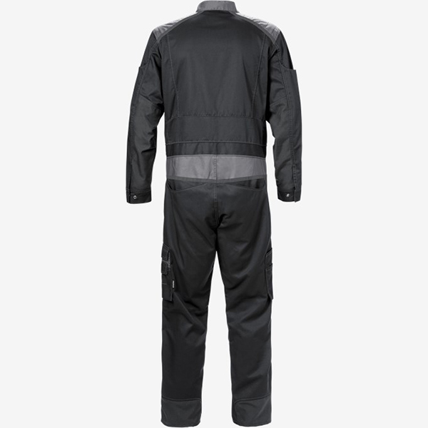 天阶防护连体工作服直筒宽松剪裁多工装口袋机械维修作业服明线加固接缝细节