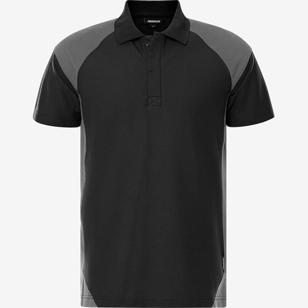 天阶防护定制工装POLO衫纯黑基底深灰拼接物流巡检作业工作服主图展示