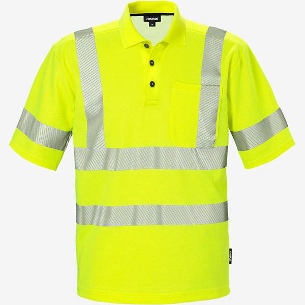 荧光黄反光工装Polo衫定制 涤棉混纺透气作业装 道路巡检工程服