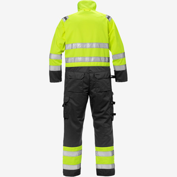 天阶防护连体工装服3M反光条环向设计及多工具口袋细节特写