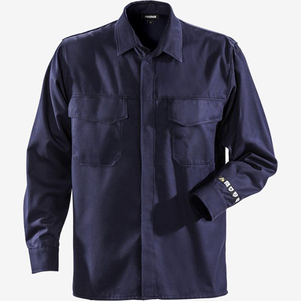 深蓝涤棉工装衬衫定制 工程作业服检修工装 电力巡检建筑工装