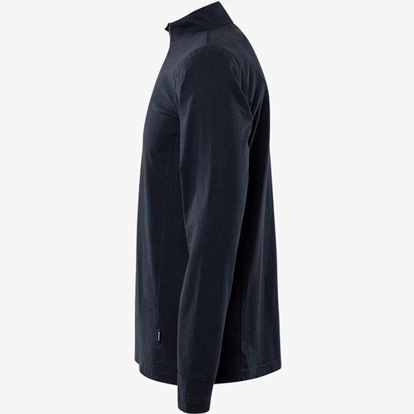 深蓝色工程服直筒宽松剪裁工地巡检工作服侧面展示