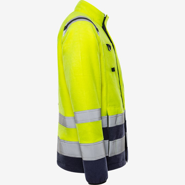 高可见度荧光黄色警示服ENISO20471认证夜间反光效果