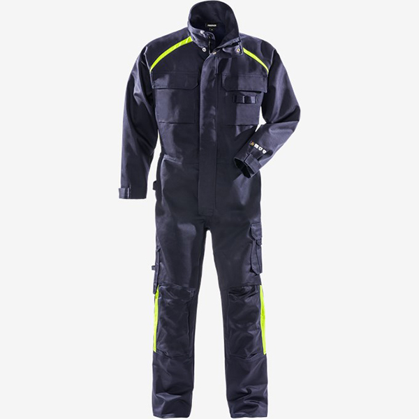 涤棉连体工装服定制 道路施工工程外套 多口袋电力巡检作业服