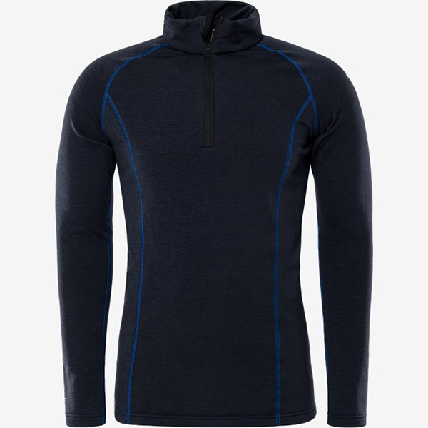 天阶防护深蓝色定制工装上衣高领修身仓储巡检服防风耐磨涤氨混纺作业服主图展示